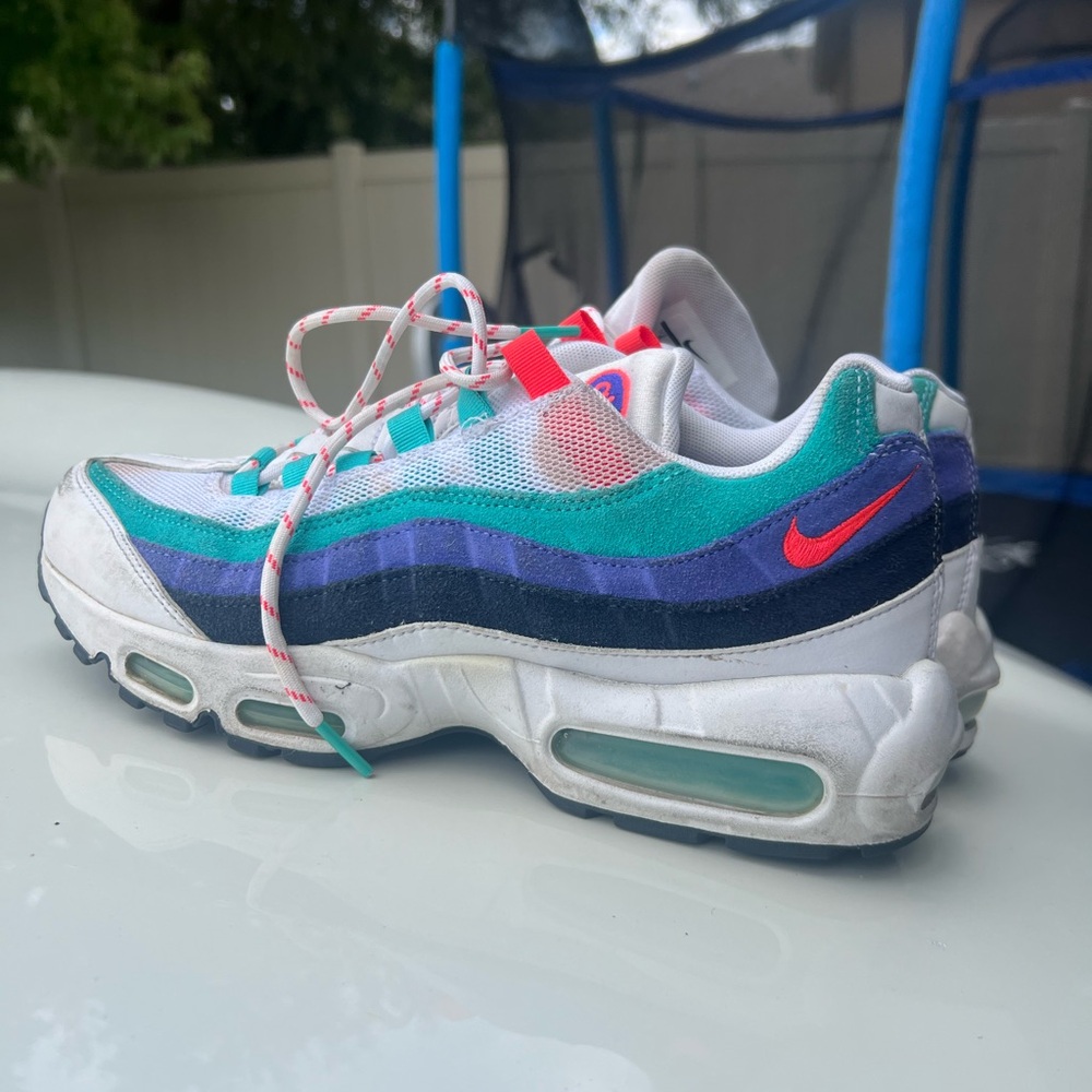 Nike Kids Air Max 95 - White, Teal, and Purple